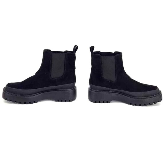 New Nordstrom Rack Bellamy Water Resistant Black Lug Sole Chelsea Boots Womens 7 - Picture 3 of 9